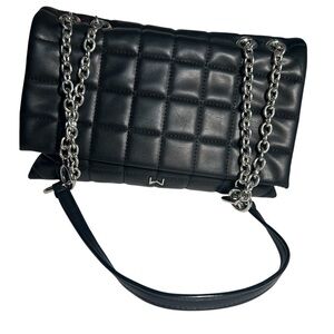 House of Want Vegan Puffed Leather Bag with Chain Detail